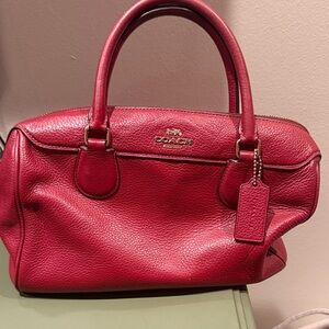 Coach Cherry Red Leather Satchel